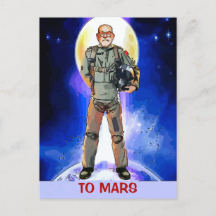 Carte Postale À Mars astronaute Card, modifier le texte,