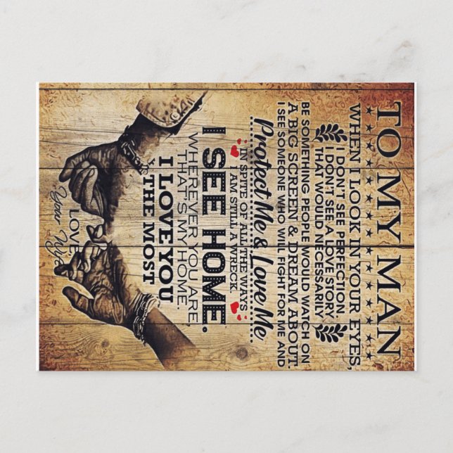 Carte Postale À mon mari | Cadeau d'anniversaire pour mari | (Devant)