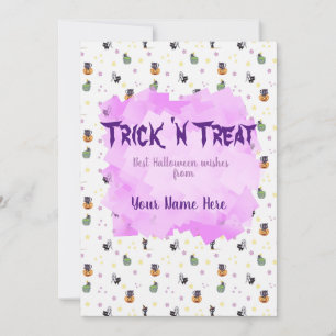 Carte postale à motif Halloween doodle Kawaii pers