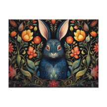 a mystical rabbit surrounded by flowerwers