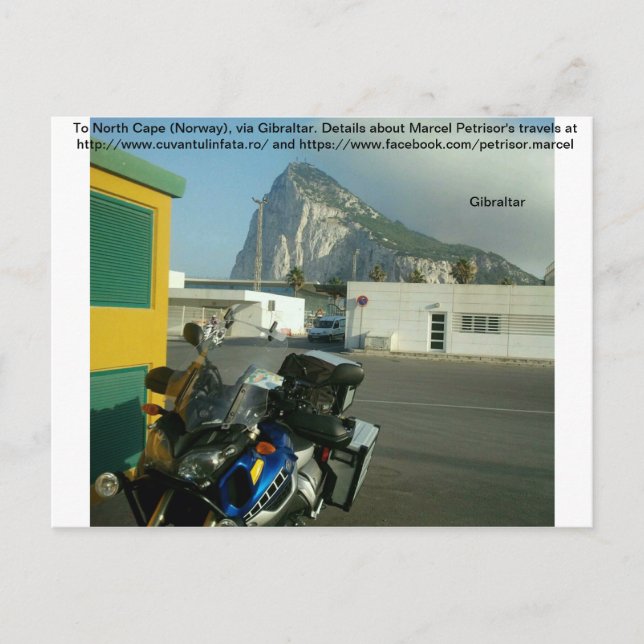 Carte Postale A North Cape (Norvège), via Gibraltar. (Devant)