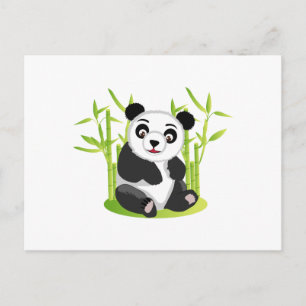 Carte Postale A Panda et son Bambou