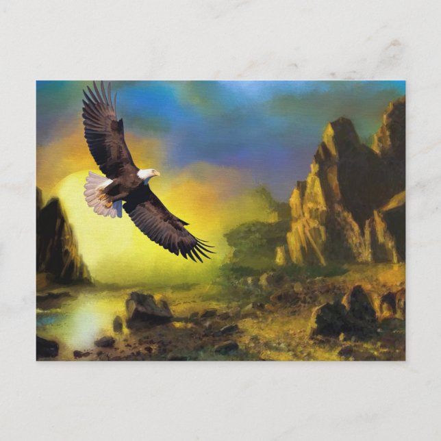 Carte Postale A Patriotic Design with Bald Eagle Flying (Devant)