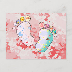 Carte postale à pieds de bébé