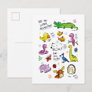 Carte Postale À plus tard Alligator – Pun d'au revoir aux animau