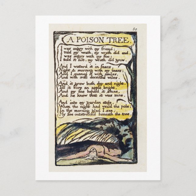 Carte Postale 'A Poison Tree', assiette 50 (Bentley 49) de 'Song (Devant)