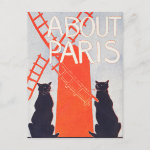 Carte Postale À propos de Paris -Edward Penfield- Ancien Chat Ar