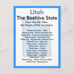 Carte Postale A propos de Utah