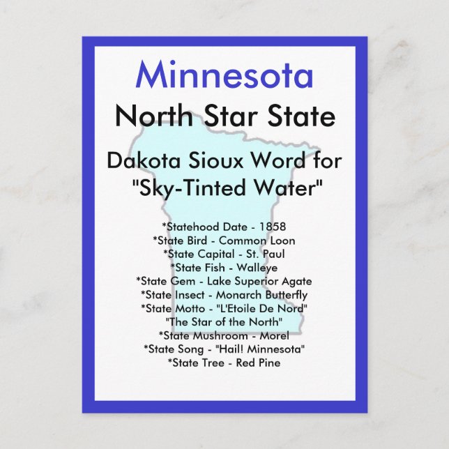 Carte Postale A propos du Minnesota (Devant)