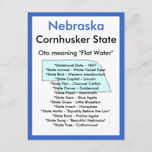 Carte Postale À propos du Nebraska