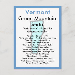 Carte Postale À propos du Vermont
