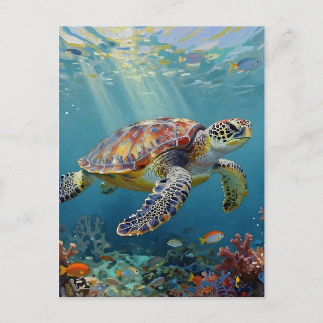 Carte Postale A Sea Turtle Themed Keeping in Touch (Devant)