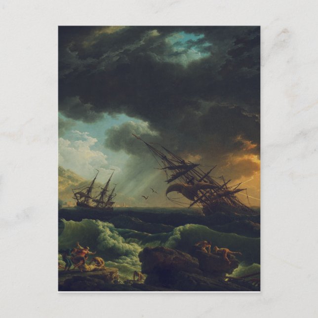 Carte Postale A Shipwreck in Stormy Seas by Claude-Joseph Vernet (Devant)