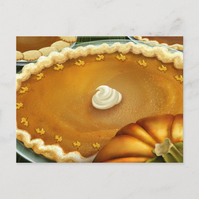 Carte postale à tarte Citrouille de jour de Thanks (Devant)