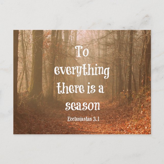 Carte Postale À tout il ya une saison Bible Verse (Devant)