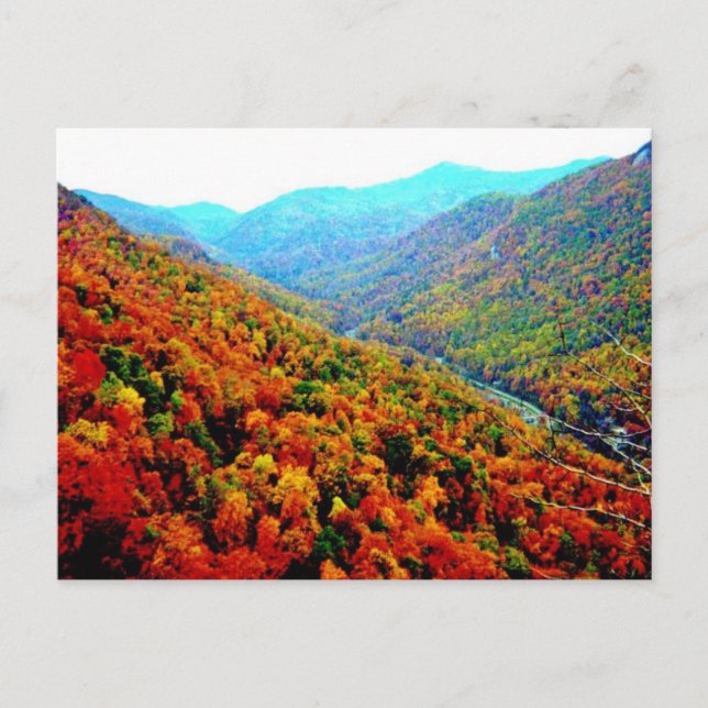 Carte Postale À travers la chaîne des Smokey Mountain (Devant)