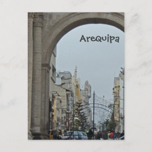 Carte Postale A travers les Arches - Plaza de Armas-Arequipa, Pé