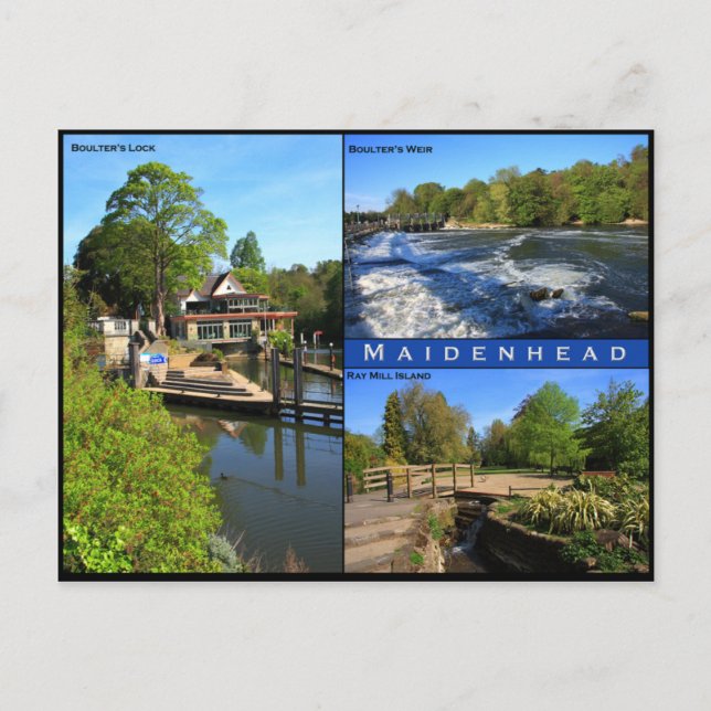 Carte postale à trois vues de Maidenhead (Devant)