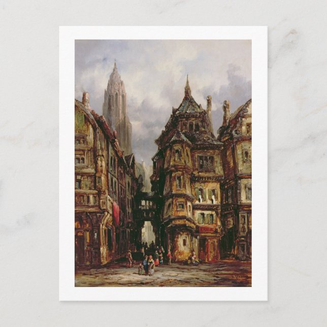 Carte Postale A View in the Jewish Quarter, Francfort, 1877 (Devant)