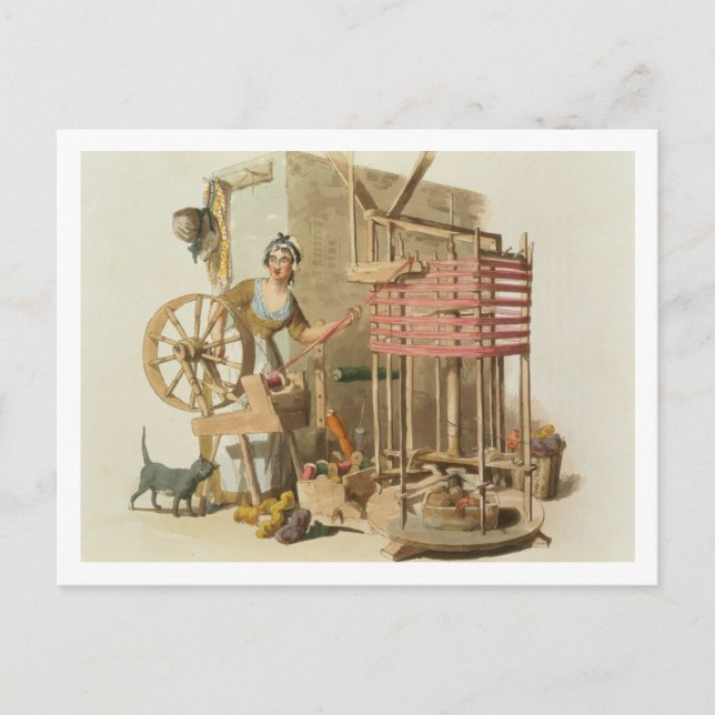 Carte Postale A Woman Wool Skeiner, gravée par l'artiste, 1808 (Devant)