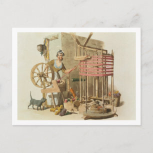 Carte Postale A Woman Wool Skeiner, gravée par l'artiste, 1808