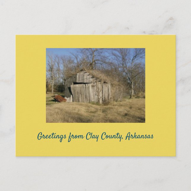 Carte Postale Abandon d'une grange en Arkansas (Devant)