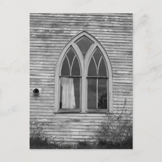 Carte Postale Abandoned Church Window Black and White (Devant)