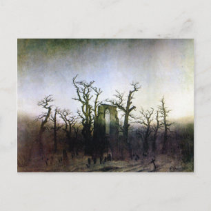 Carte Postale Abbaye dans une forêt de chênes par Caspar David F