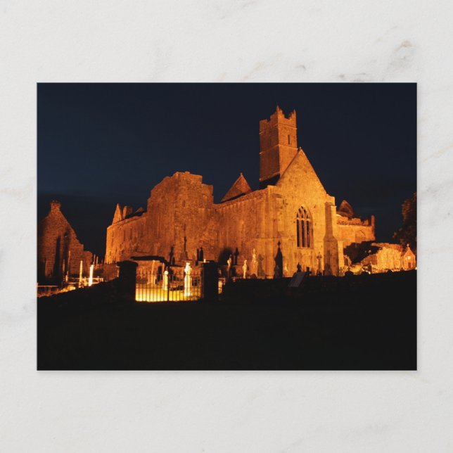 Carte Postale Abbaye de Quin la nuit (Devant)