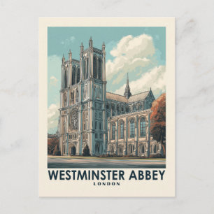 Carte Postale Abbaye de Westminster Vintage voyage de Londres