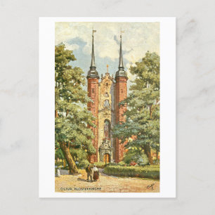 Carte Postale Abbaye vintage Oliwa/Oliva à Danzig/Gdansk