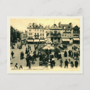 Carte Postale Abbeville, France, Amiral Courbet Place, Vintage