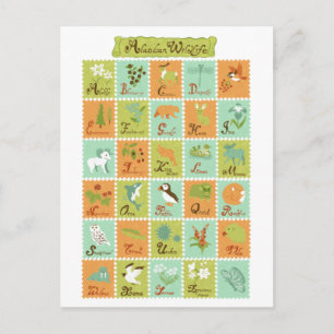 Carte postale ABC Alaska Wildlife