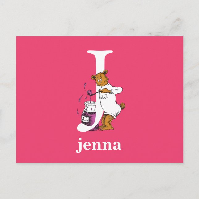 Carte Postale ABC du Dr Seuss : Lettre J - Blanc | Ajouter Votre (Devant)
