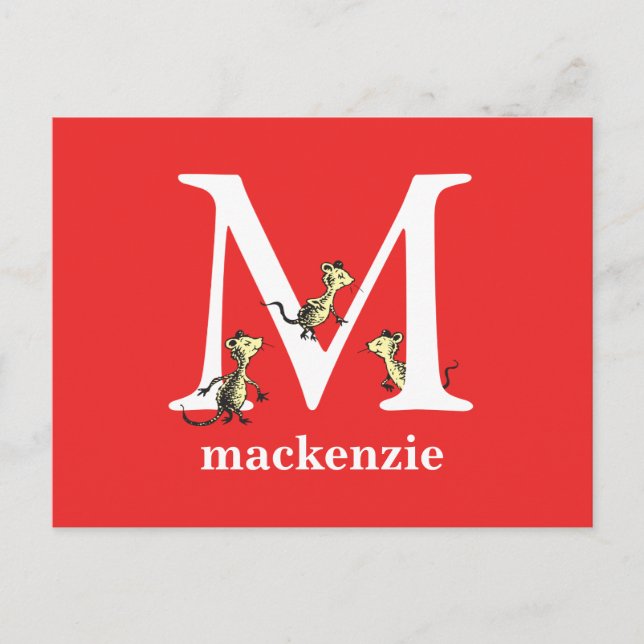 Carte Postale ABC du Dr Seuss : Lettre M - Blanc | Ajouter Votre (Devant)