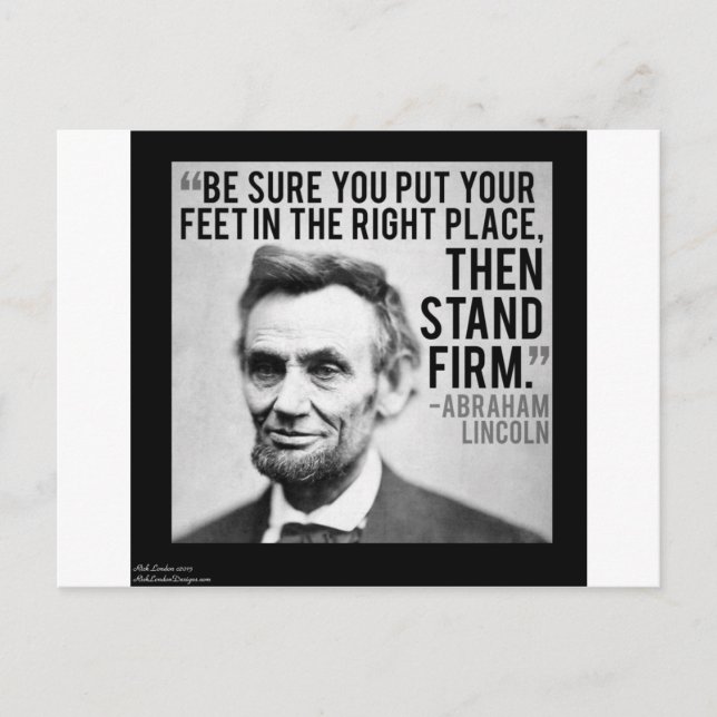 Carte Postale Abe Lincoln & Citation "Stand Firm" (Devant)