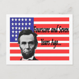 Carte Postale Abe Lincoln "Fourscore et il y a sept ans"