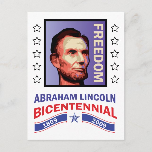 Carte Postale Abe Lincoln - Sceau du bicentenaire (Devant)
