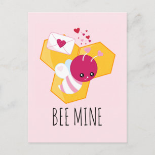 Carte Postale Abee Mine Mignonne Abeille aux Coeurs de Saint-Val