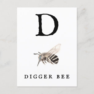 Carte Postale Abeille à Digger "D"