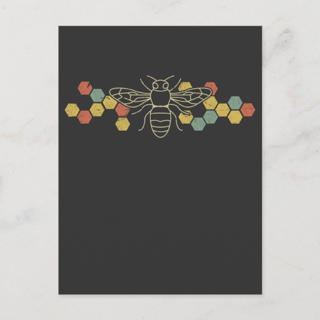 Carte Postale Abeille à miel rétro apiculteur de sensibilisation (Devant)
