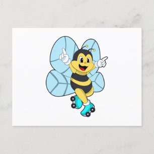 Carte Postale Abeille à roulettes