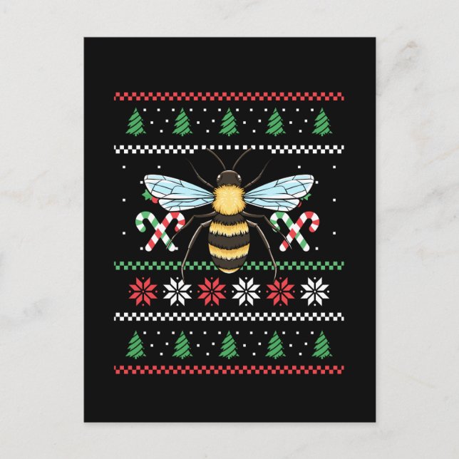 Carte Postale Abeille Abeille Noël laid (Devant)