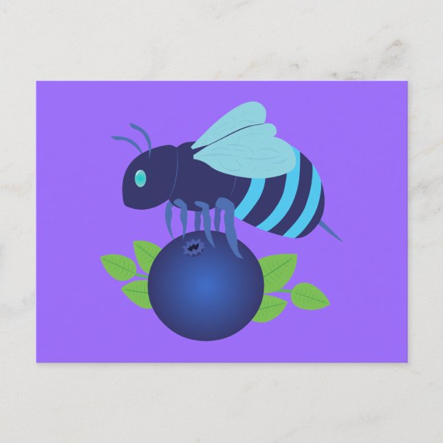 Carte Postale Abeille de bleuet (Devant)