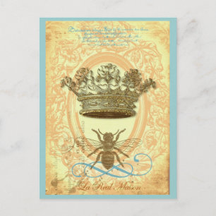 Carte Postale Abeille et Couronne