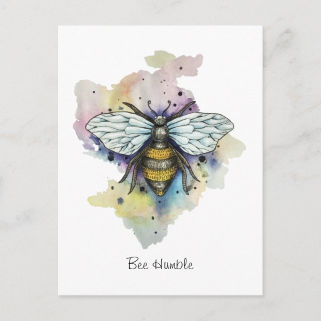 Carte postale Abeille Et Laver Arc-En-Ciel (Devant)
