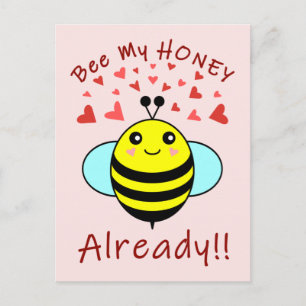 Carte Postale Abeille, sois mon MIEL déjà !! Abeille mignonne