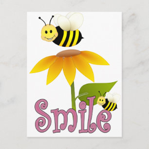 Carte Postale Abeille souriante