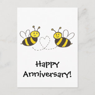 Carte Postale Abeilles de miel au coeur