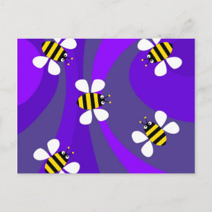 Carte Postale Abeilles funky